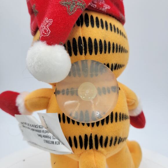 Garfield Christmas 11" Santa Hat Suction Cup Plush Stuffed Animal Russell Stover - Picture 3 of 7